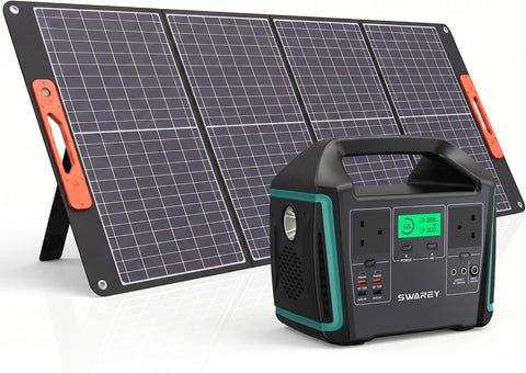Portable Power Station S1000 with 100W Solar Panel, Solar Generator 725Wh, 2X 1000W (1500W Surge) AC Outlets, 2X 65W USB-C PD Ports for Outdoors Camping Travel RV Home