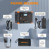 Portable Power Station 1000W(Peak 2000W),  999Wh Outdoor Solar Generator Backup Battery Pack with 2 230V AC Outlets, 1000W 10-Port Powerhouse for Rv/Van Camping Road Trip Home Emergency