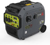 Pmi 4500 Inverter Petrol Generator - 4200W Max Power, Electric Start, Quiet Operation, Remote Control, ATS Compatible, Portable with Wheel Kit, Dual UK Sockets