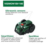 Bosch Cordless Robot Lawn Mower VISIMOW18V-100 (For Lawns up to 100 m², Cutting Width: 16 cm, Height of Cut: 20-60 mm, incl Battery and Charger)