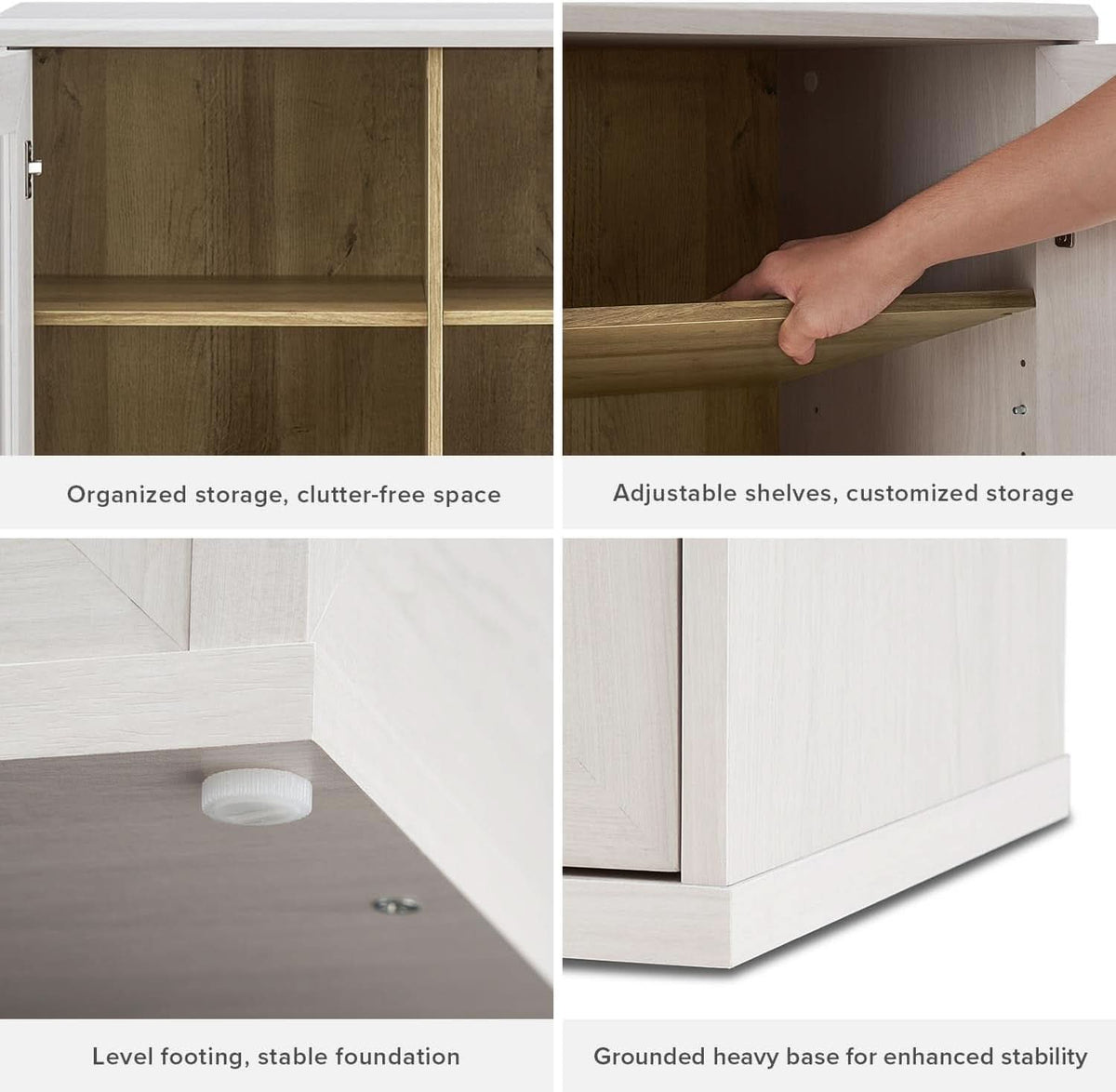Two Tone Oakwood Acrylic Modular Buffet Cabinet Unit
