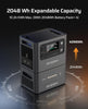 2800W 2048Wh Expandable Portable Power Station, Max 10240Wh Capacity, 1.5H Fast Charge, PD 140W, <10Ms UPS Backup, App Control, Solar Generator for Caravans, Camping & Home, 7-Year Wa-Rranty