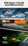 WORX Landroid Vision Cloud WR306E 2WD Robotic Lawnmower without Boundary Cable for 600 m² with Cut to Zero Module (AI Obstacle Detection, VSLAM+ RTK Cloud Navigation, Auto Mapping, App Control)