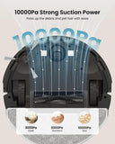 Vexilar Robot Vacuum Cleaner with Mop,10000Pa Strong Suction,Self Emptying