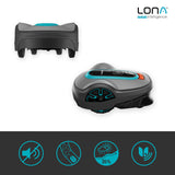 Gardena smart SILENO life 1000 m² robot lawnmower set: Innovative LONA AI technology, controlled via app, SensorControl, for slopes up to 35%, incl. smart gateway, EN version, UK plug (19702-68)