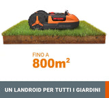 WORX Landroid L WR148E Robot Lawn Mower for large gardens up to 800m2 / Automatic robotic lawn mower for manicured lawn with application control, wifi connectivity