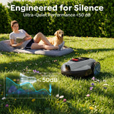 YARDCARE V3 Robot Lawn Mower with Vision Navigation, 150+ Obstacle Detection and App Control, 50 dB Quiet, with Spiral Mowing Mode and Rain Sensor, robotic lawn mower for small to medium‑sized gardens