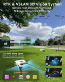Robot Lawnmower NO Wire - 1000m², Full Band RTK+4-Eye Vision Robotic Lawn Mower, Automatic Mapping, 30 Multi-zone Management, Accurate Obstacle Avoidance, Intelligent Anti-Theft, APP Control