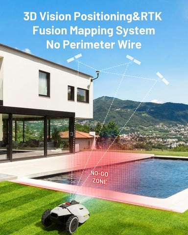 MAMMOTION YUKA 1500 Robot Lawn Mower, up to 1500m², 3D Vision and RTK, 45% Slope, Peripheral Wireless Installation, Multi-Zone Management and Prohibited Zone, Anti-theft