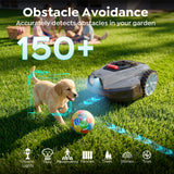 YARDCARE V3 Robot Lawn Mower with Vision Navigation, 150+ Obstacle Detection and App Control, 50 dB Quiet, with Spiral Mowing Mode and Rain Sensor, robotic lawn mower for small to medium‑sized gardens