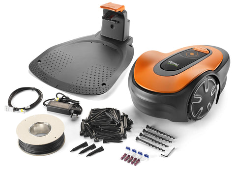 Flymo EasiLife 150 GO Robotic Lawn Mower - Cuts Up to 150 sq m, Ultra Quiet Mowing & FLY072 x9 1200R Robotic Metal Blades - 595286601