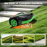 Robotic Lawn Mower, Automatic Robot Lawnmower with App Control, 500 sq m Working Area, 16cm Cutting Width, 25-45mm Cutting Height, IPX4 Waterproof, 27% Slopes, Self Charging for Garden Lawn