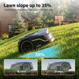 SUNTEK Robot Lawn Mower without Boundary, AI Pure Vision Robotic Mower with Auto Mapping, Slope up to 35°, IPX5 Waterproof Rating, Automatic Mapping, APP Control for lawns up to 250 m²