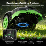 Robotic Lawn Mower, Automatic Robot Lawnmower with App Control, 500 sq m Working Area, 16cm Cutting Width, 25-45mm Cutting Height, IPX4 Waterproof, 27% Slopes, Self Charging for Garden Lawn