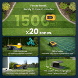 STIGA A 15v Robot Lawn Mower with Built-In AI Camera, Boundary-Wire Free Autonomous Navigation, Virtual Perimeter, Garage Cover Included – For Gardens Up to 1500 m²