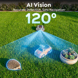 YARDCARE V3 Robot Lawn Mower with Vision Navigation, 150+ Obstacle Detection and App Control, 50 dB Quiet, with Spiral Mowing Mode and Rain Sensor, robotic lawn mower for small to medium‑sized gardens