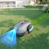 YARDCARE V100 Robot Lawnmower without Boundary, Vision Navigation, 150 Obstacle Dectection,Adjustable Cutting Height,Magnetic Wires,Robotic Lawnmower with 4Ah Battery-Ideal for Small Lawns up to 150m²