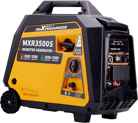 3500W Dual Fuel Inverter Generator Remote/Electric Start 4-Stroke Lpg/Petrol Inverter Generator Digital Meter Compact and Lightweight 25Kgs for Camping, RV Travel, Home, or Jobsites