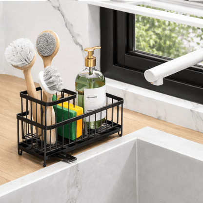 Sink Caddy Stainless Steel Kitchen Organizer Rotating Spout