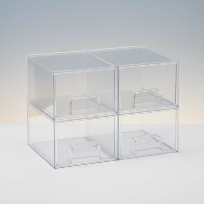 Storage Organizer Clear Stackable Acrylic Drawer Bins Handles