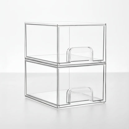 Storage Organizer Clear Stackable Acrylic Drawer Bins Handles