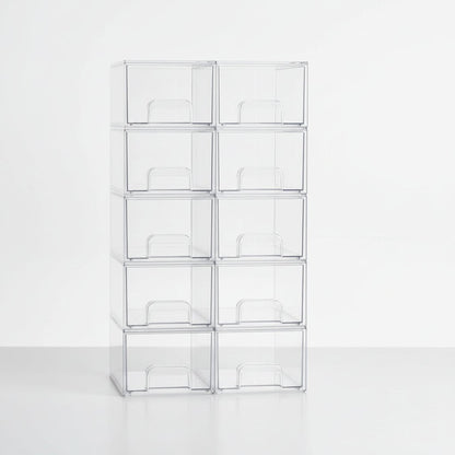 Storage Organizer Clear Stackable Acrylic Drawer Bins Handles