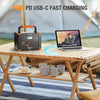 Portable Power Station 1000W(Peak 2000W),  999Wh Outdoor Solar Generator Backup Battery Pack with 2 230V AC Outlets, 1000W 10-Port Powerhouse for Rv/Van Camping Road Trip Home Emergency