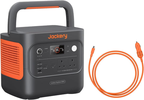 2000V2, 2200W Portable Power Station with DC8020 Car Charger Cable