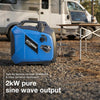 2.0Kw Petrol Inverter Generator, 1.8Kw Continuous Power, Pure Sine Wave, 62Dba Noise, Portable Power for Camping and Caravans