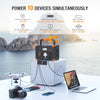 Portable Power Station 1000W(Peak 2000W),  999Wh Outdoor Solar Generator Backup Battery Pack with 2 230V AC Outlets, 1000W 10-Port Powerhouse for Rv/Van Camping Road Trip Home Emergency
