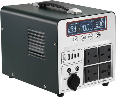 Power Station 1000W/666Wh, Portable Rechargeable Generator Inverter for Camping, Rvs, Drones, Outdoor Lighting, with 4 AC Outlets, 2026 Version