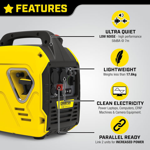 Portable Inverter Generator - 2200 Watt Petrol