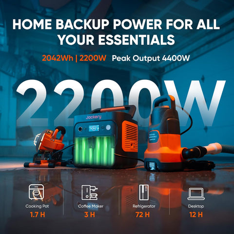 2000 V2, Lighter & Smaller 2Kwh Power Station with 200W Solar Panel